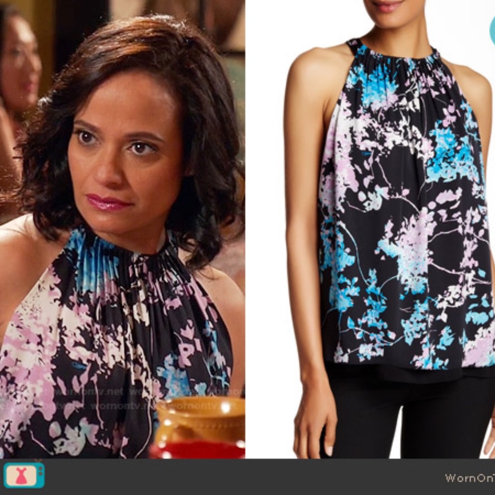 Diane Von Furstenberg Silk Lexi Floral Halter Top - Picture 2 of 10